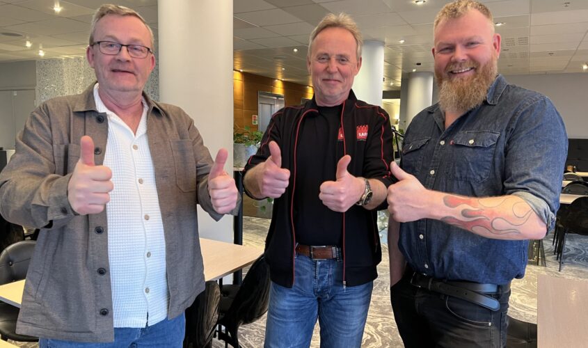 Roger Maurstad, Trond Cato Fylling og Raymond Midtgård hyller Aker BPs beslutning Foto: Rebecca Bjerga